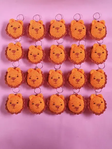 Chaveiro Leão em Crochê Amigurumi