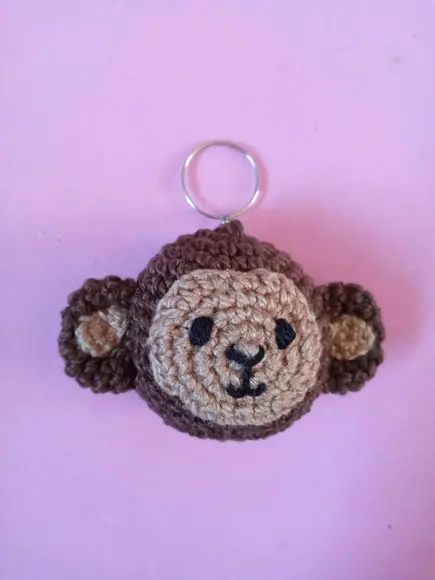 Chaveiro Macaco em Crochê Amigurumi