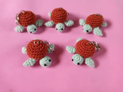Chaveiro Mini Tartaruga em Crochê Amigurumi