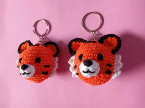 Chaveiro Tigre em Crochê Amigurumi