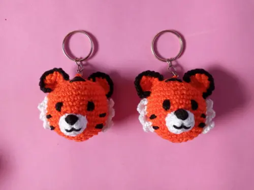 Chaveiro Tigre em Crochê Amigurumi