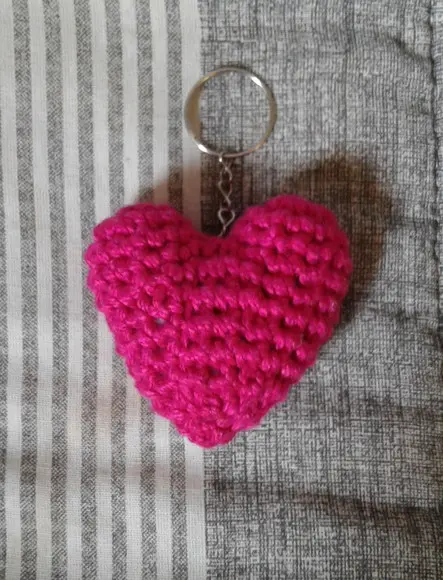 Chaveiros Corações em Crochê Amigurumi
