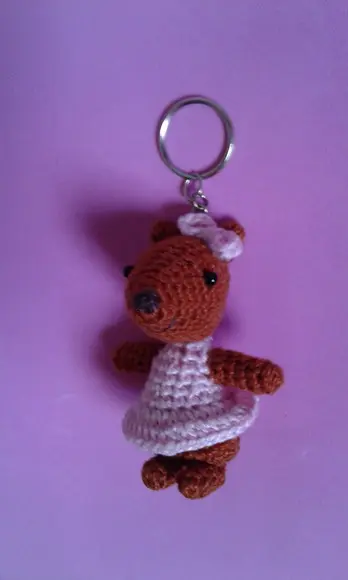 Chaveiros Esquilos em Crochê Amigurumi
