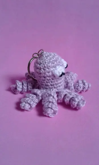 Chaveiros Mini Polvinhos em Crochê Amigurumi