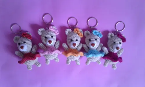 Chaveiros Ursinhas em Crochê Amigurumi