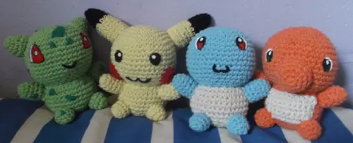 Kit Pokémons de Crochê Amigurumi