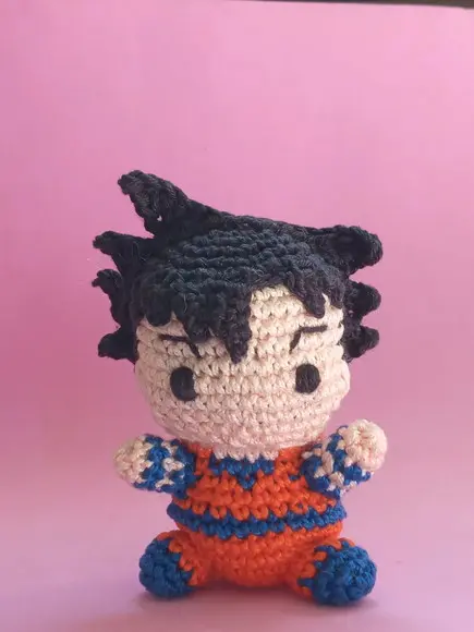 Mini Goku (Chibi) Em Crochê Amigurumi