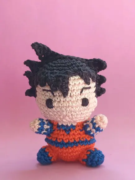 Mini Goku (Chibi) Em Crochê Amigurumi