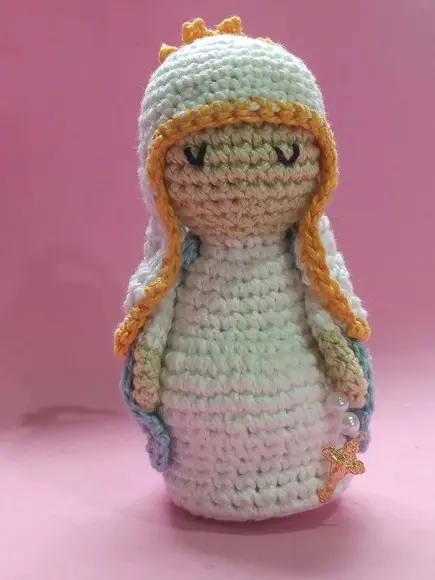 Nossa Senhora Grávida Em Crochê Amigurumi