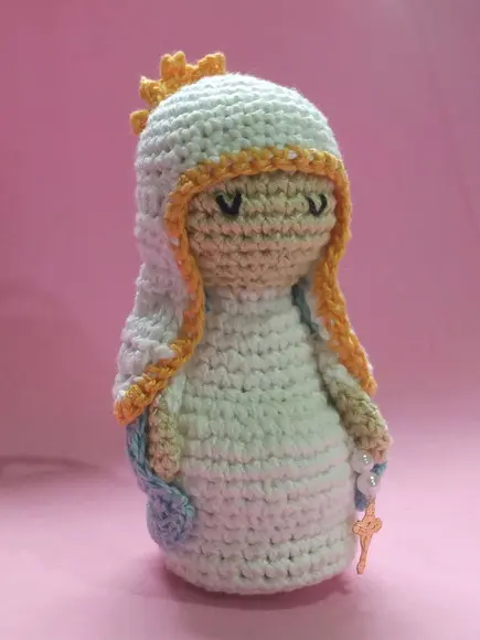 Nossa Senhora Grávida Em Crochê Amigurumi