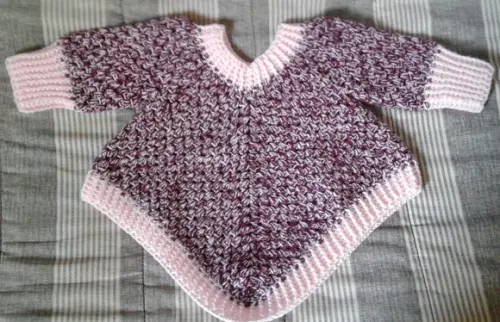 Poncho Para Bebês de Crochê - 1 ano