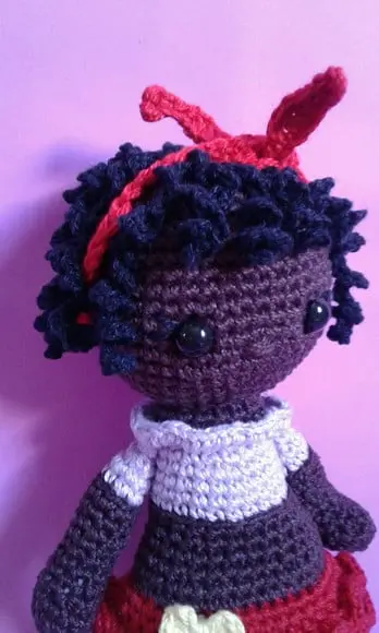 Boneca Negra - Juju, em Crochê Amigurumi