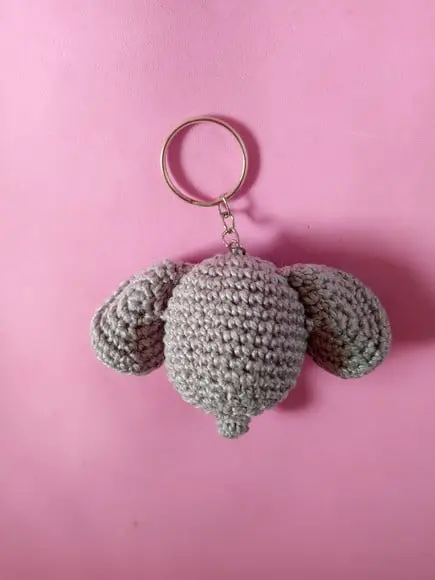 Chaveiro Elefante em Crochê Amigurumi