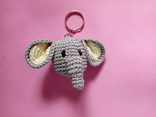 Chaveiro Elefante em Crochê Amigurumi