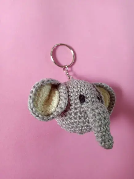 Chaveiro Elefante em Crochê Amigurumi