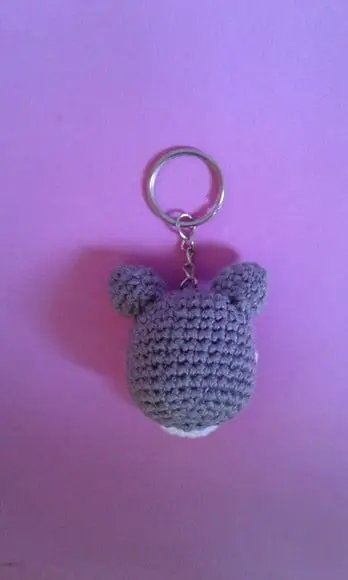 Chaveiro Guaxinim em Crochê Amigurumi