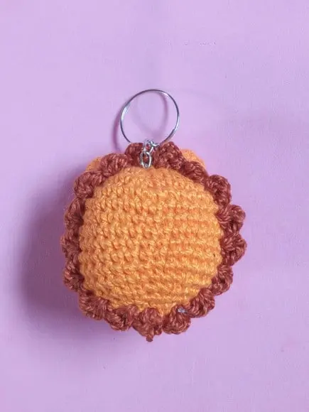 Chaveiro Leão em Crochê Amigurumi