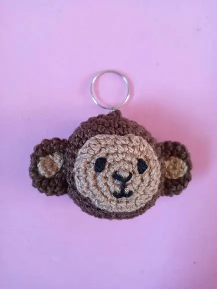 Chaveiro Macaco em Crochê Amigurumi