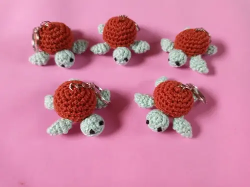 Chaveiro Mini Tartaruga em Crochê Amigurumi