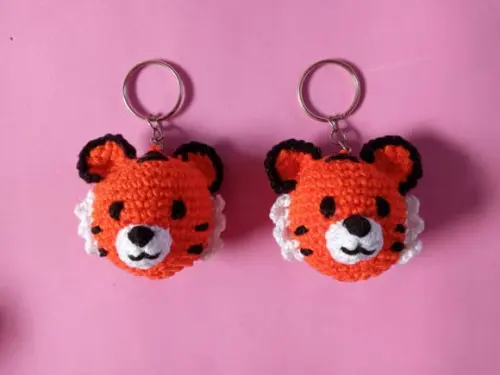 Chaveiro Tigre em Crochê Amigurumi
