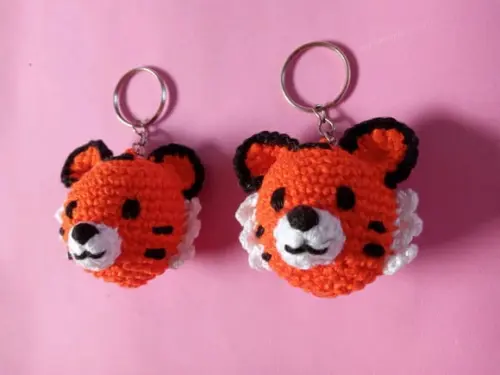 Chaveiro Tigre em Crochê Amigurumi