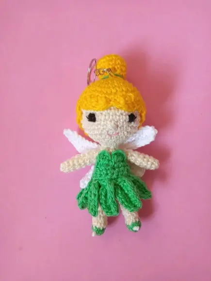 Chaveiro Sininho (tinker Bell) em Crochê Amigurumi