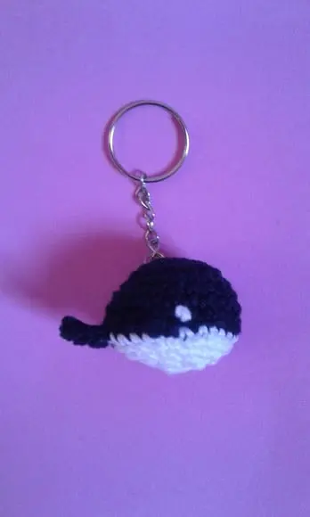 Chaveiros Mini Baleias em Crochê Amigurumi