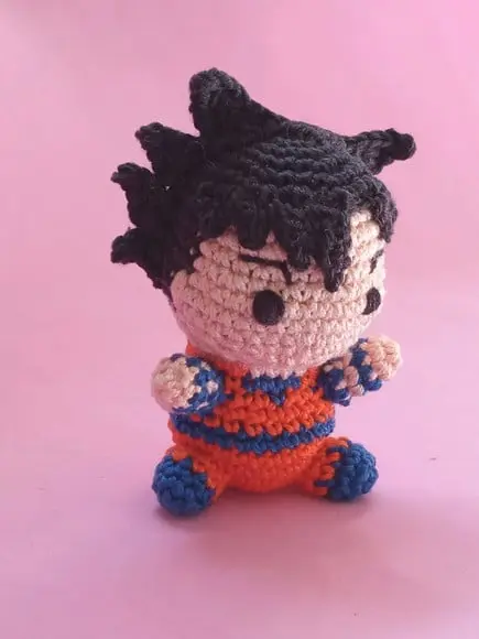 Mini Goku (Chibi) Em Crochê Amigurumi