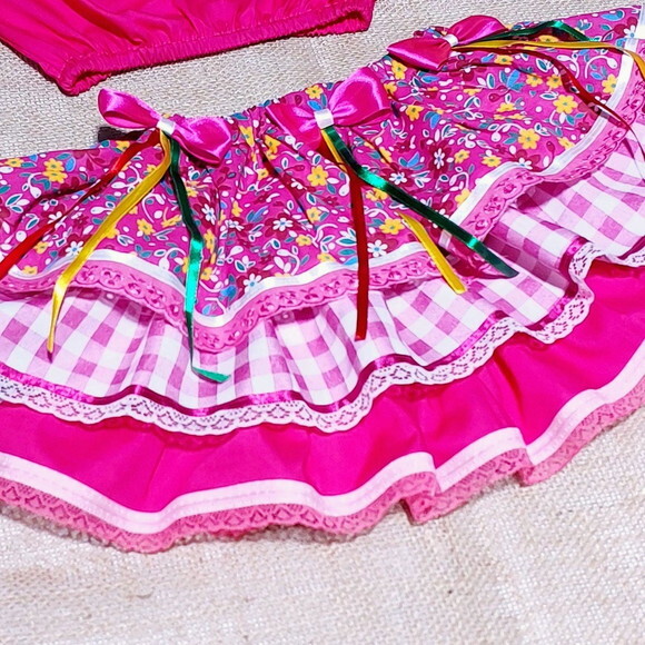 Conjunto Junino Charmosinha Pink