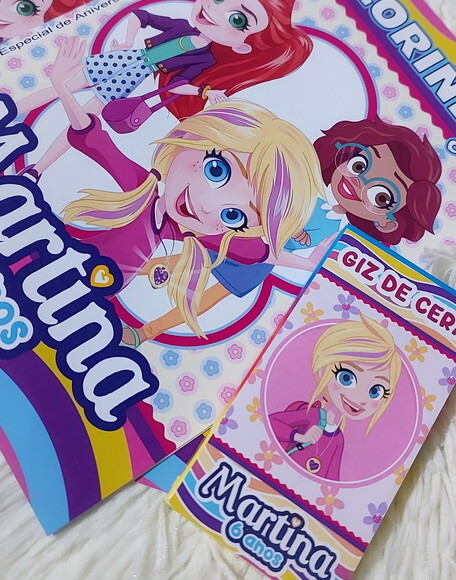 Kit 20 Livrinhos de Colorir + Atividades Polly