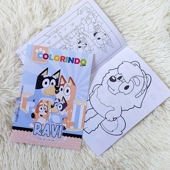 Kit 20 Livrinhos de Colorir + Atividades Bluey 2