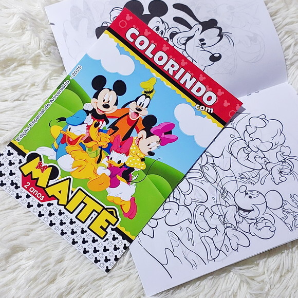 Kit 20 Livrinhos de Colorir + Atividades Turma do Mickey