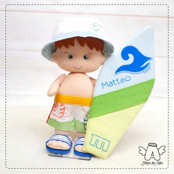 Surfista Personalizado em Feltro