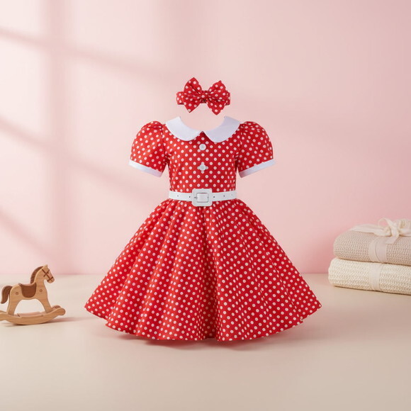 Vestido Infantil Retrô Anos 50 - Estilo Rockabilly