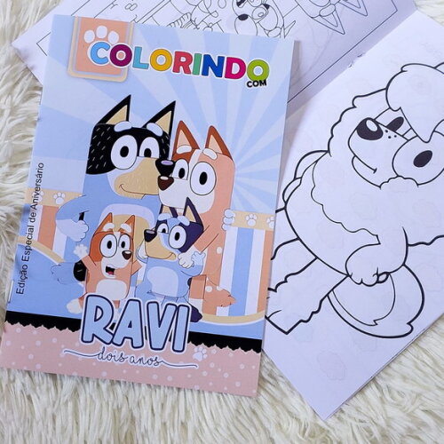 Kit 20 Livrinhos de Colorir + Atividades Bluey 2