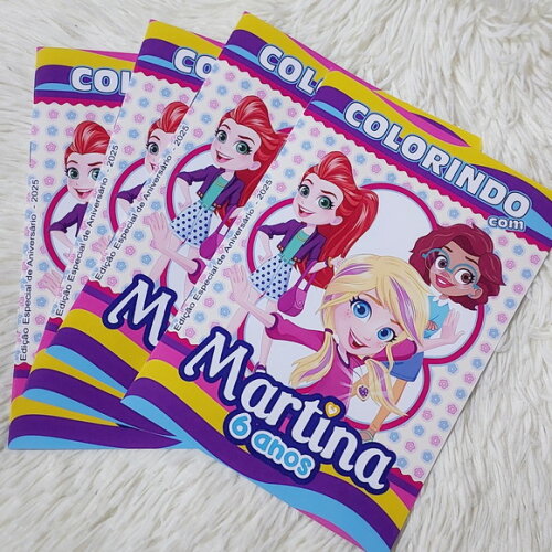 Kit 20 Livrinhos de Colorir + Atividades Polly