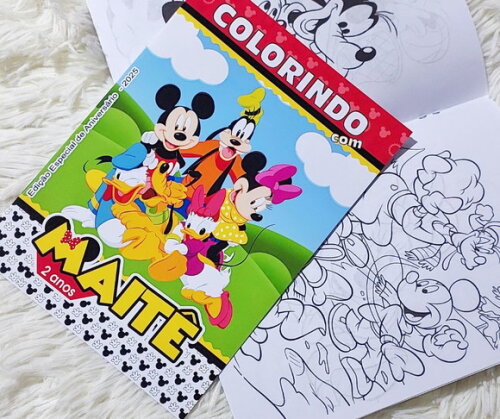 Kit 20 Livrinhos de Colorir + Atividades Turma do Mickey