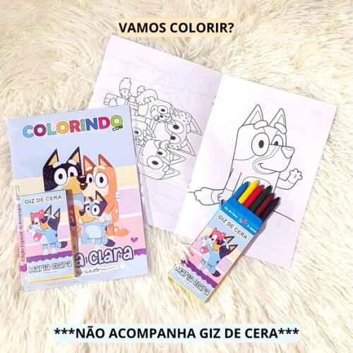 Kit 20 Livrinhos de Colorir com Atividades Bluey