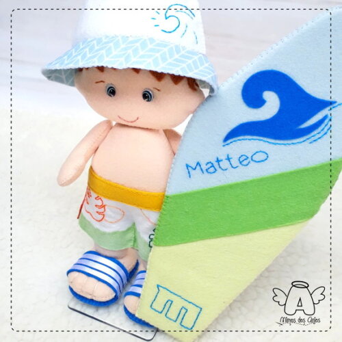 Surfista Personalizado em Feltro