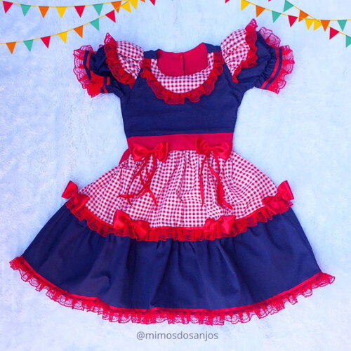 Vestido Junino Encanto de Menina - 8 a 12 Anos
