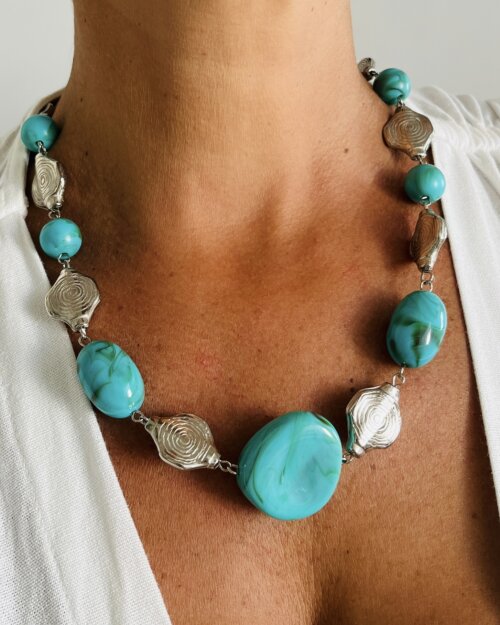 Colar Feminino Turquesa Elegante I Fashion e Sofisticado
