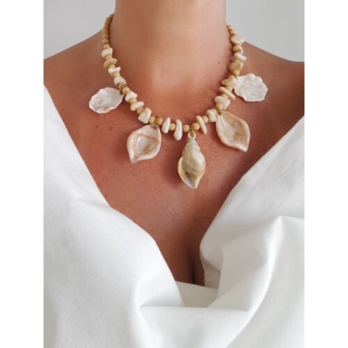 Colar Feminino  Boho  com Pingentes | Tons Marfim Boho Elegante