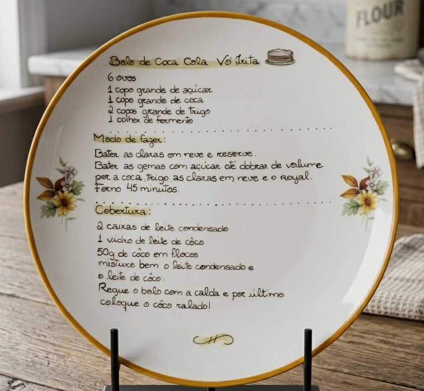 Prato com Receita de família
