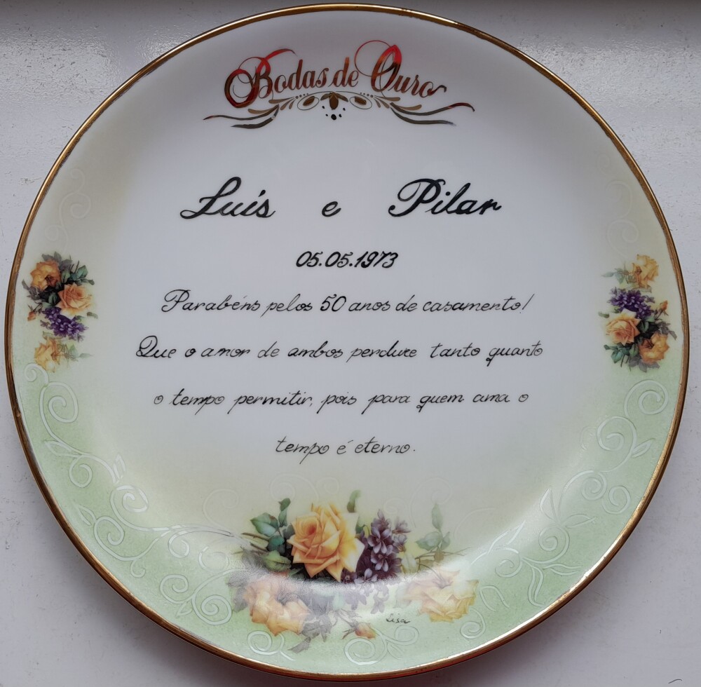 Prato Bodas de Ouro