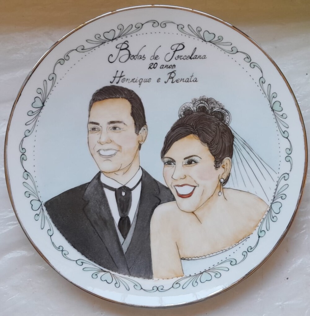 Prato decorativo com Noivos