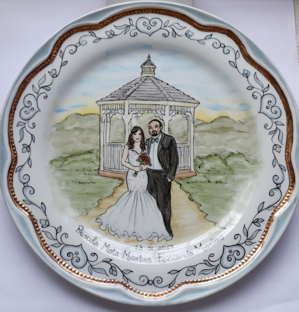 Prato decorativo com Noivos