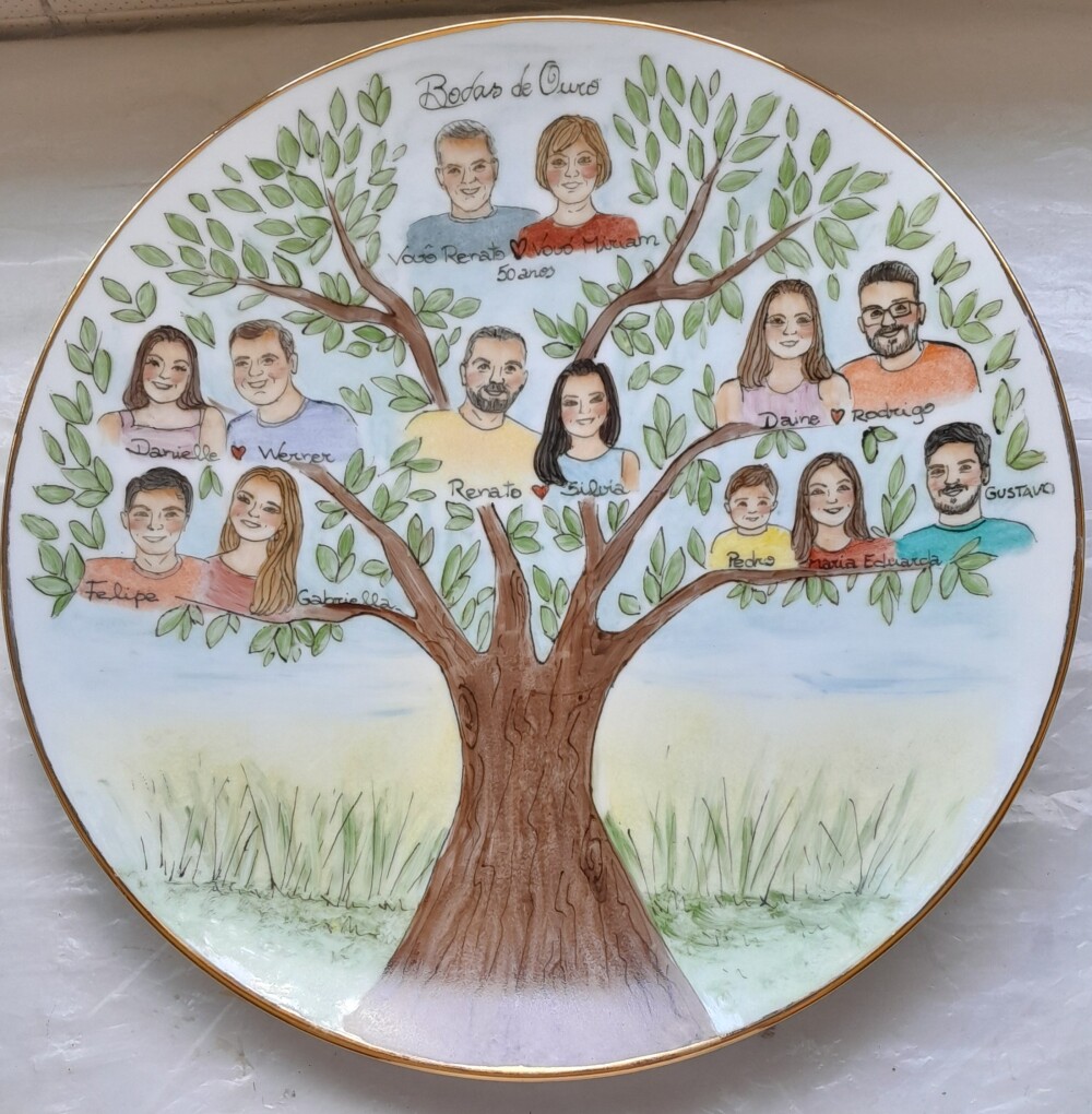 Prato com Arvore Genealógica