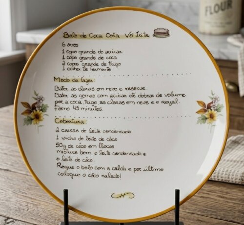 Prato com Receita de família