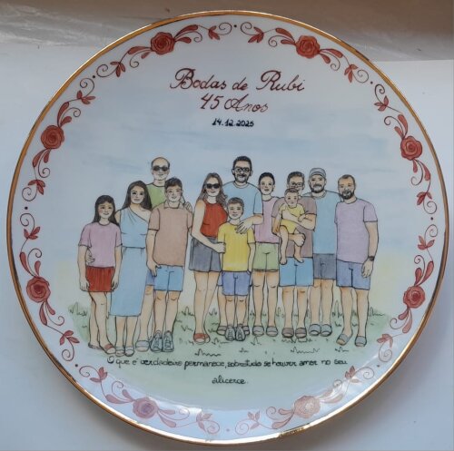 Prato Bodas de Ouro com Família