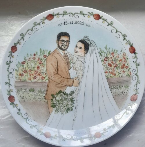 Prato decorativo com Noivos